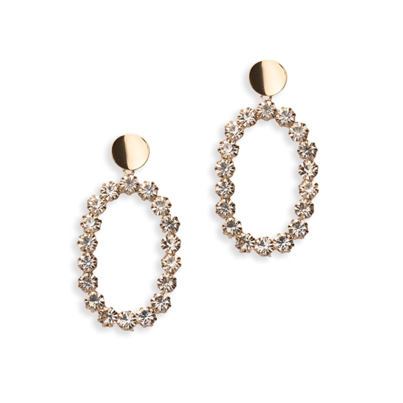 Orecchini pendenti ovali con pietre in cristallo - Mya Accessories