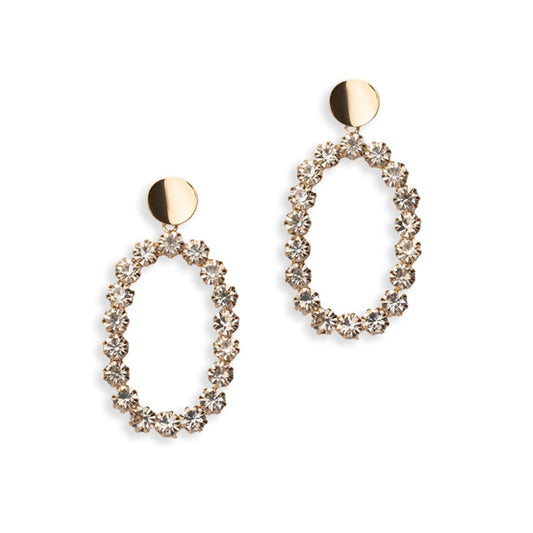 Orecchini pendenti ovali con pietre in cristallo - Mya Accessories