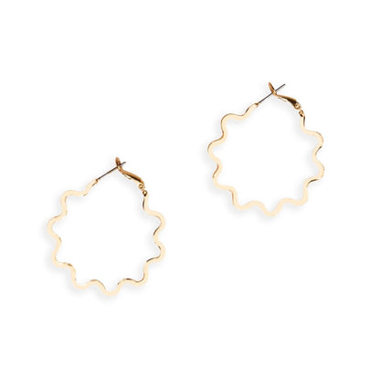 Orecchini a cerchio zigzag in metallo - Mya Accessories