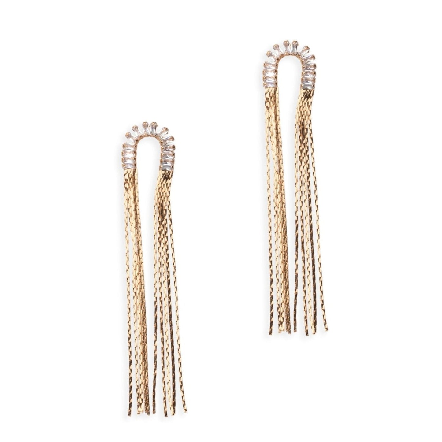 Orecchini ad U con fili lunghi in metallo - Mya Accessories