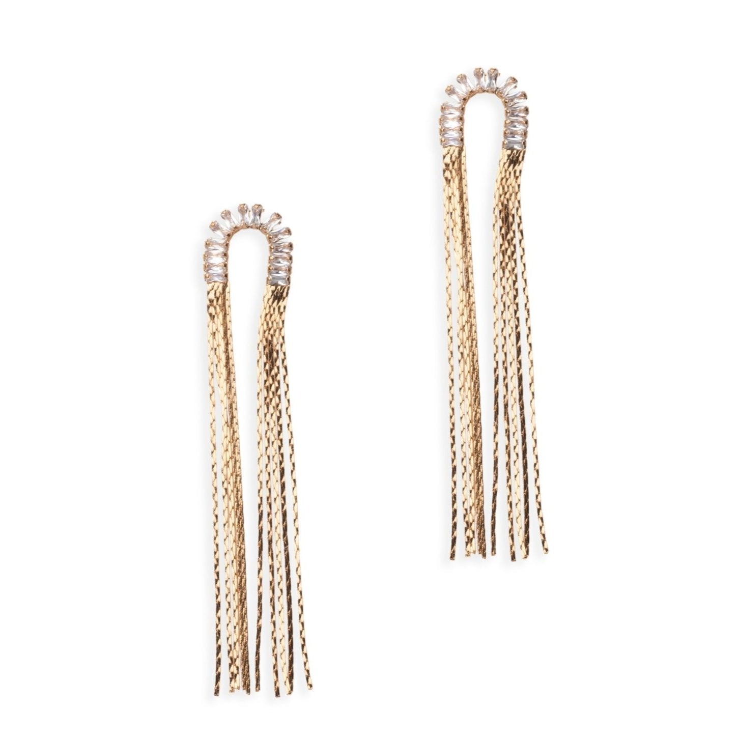 Orecchini ad U con fili lunghi in metallo - Mya Accessories