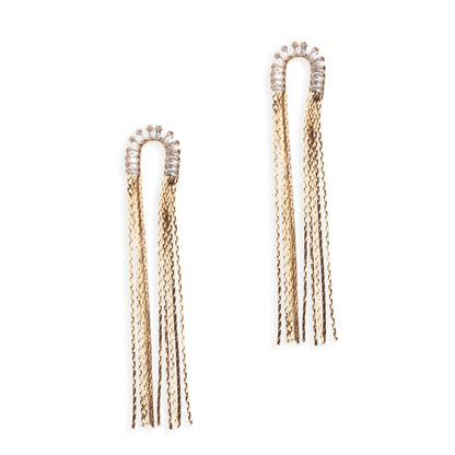 Orecchini ad U con fili lunghi in metallo - Mya Accessories