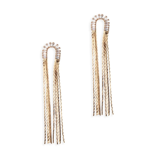 Orecchini ad U con fili lunghi in metallo - Mya Accessories