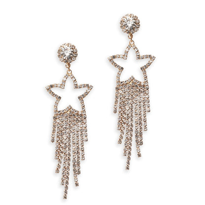 Orecchini pendenti con stella in metallo strass cristallo - Mya Accessories