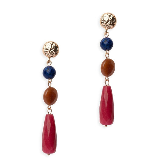 Orecchini pendenti con pietre dure multicolore - Mya Accessories