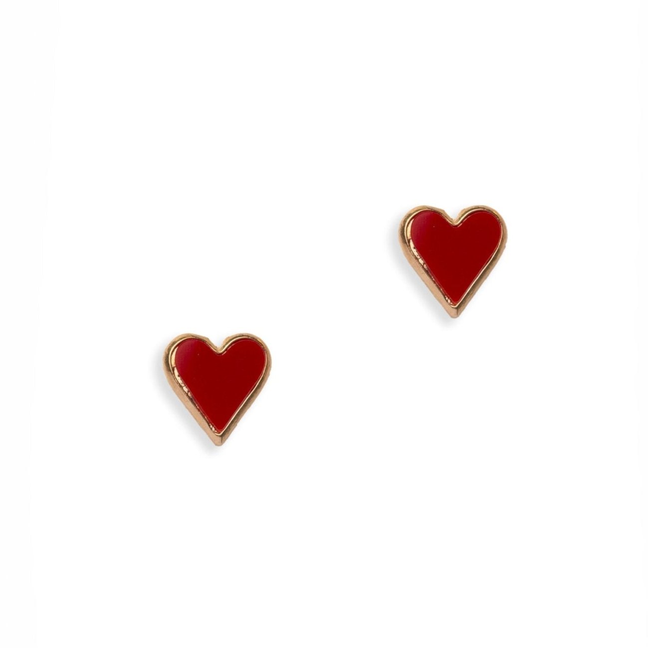 Orecchini in metallo con cuore rosso smaltato - Mya Accessories
