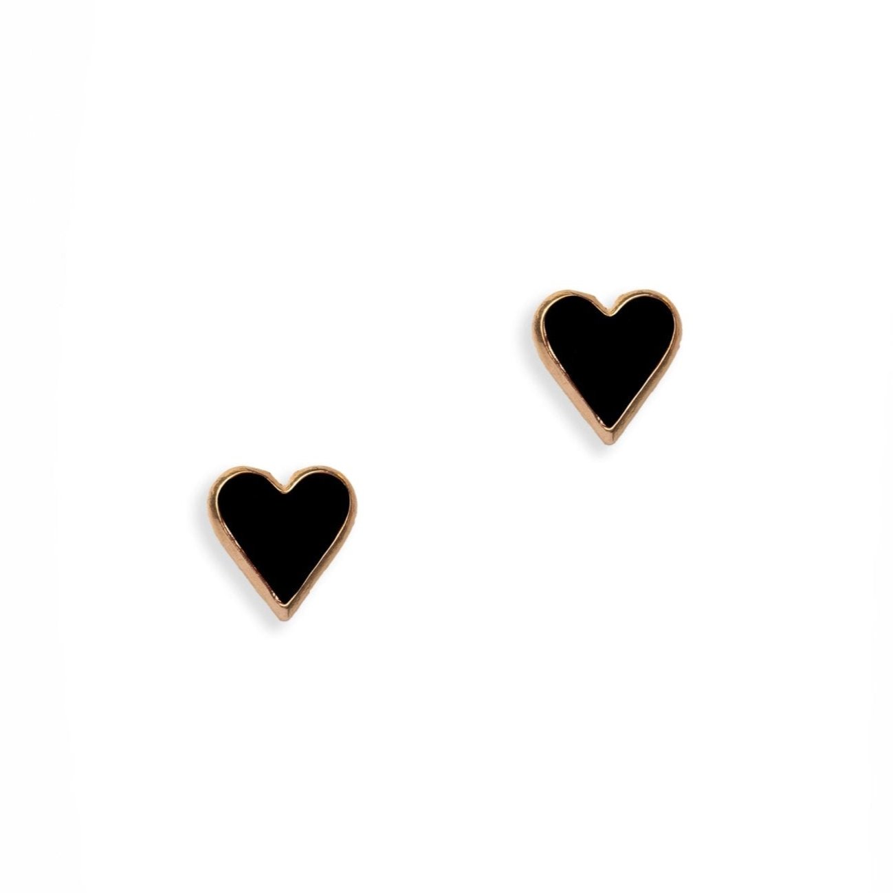Orecchini in metallo con cuore nero smaltato - Mya Accessories