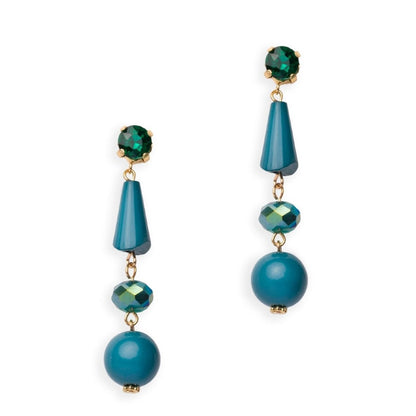 Orecchini pendenti in acrilico di colore verde petrolio - Mya Accessories
