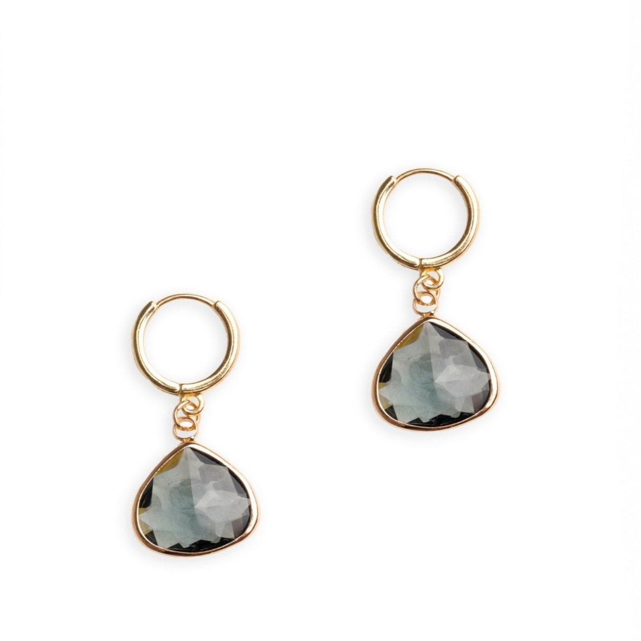 Orecchini pendenti con pietra in vetro nera - Mya Accessories