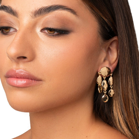 Orecchini pendenti in metallo martellato - Mya Accessories