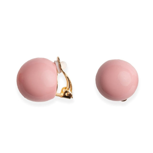 Orecchini con sfera in acrilico rosa a clip - Mya Accessories