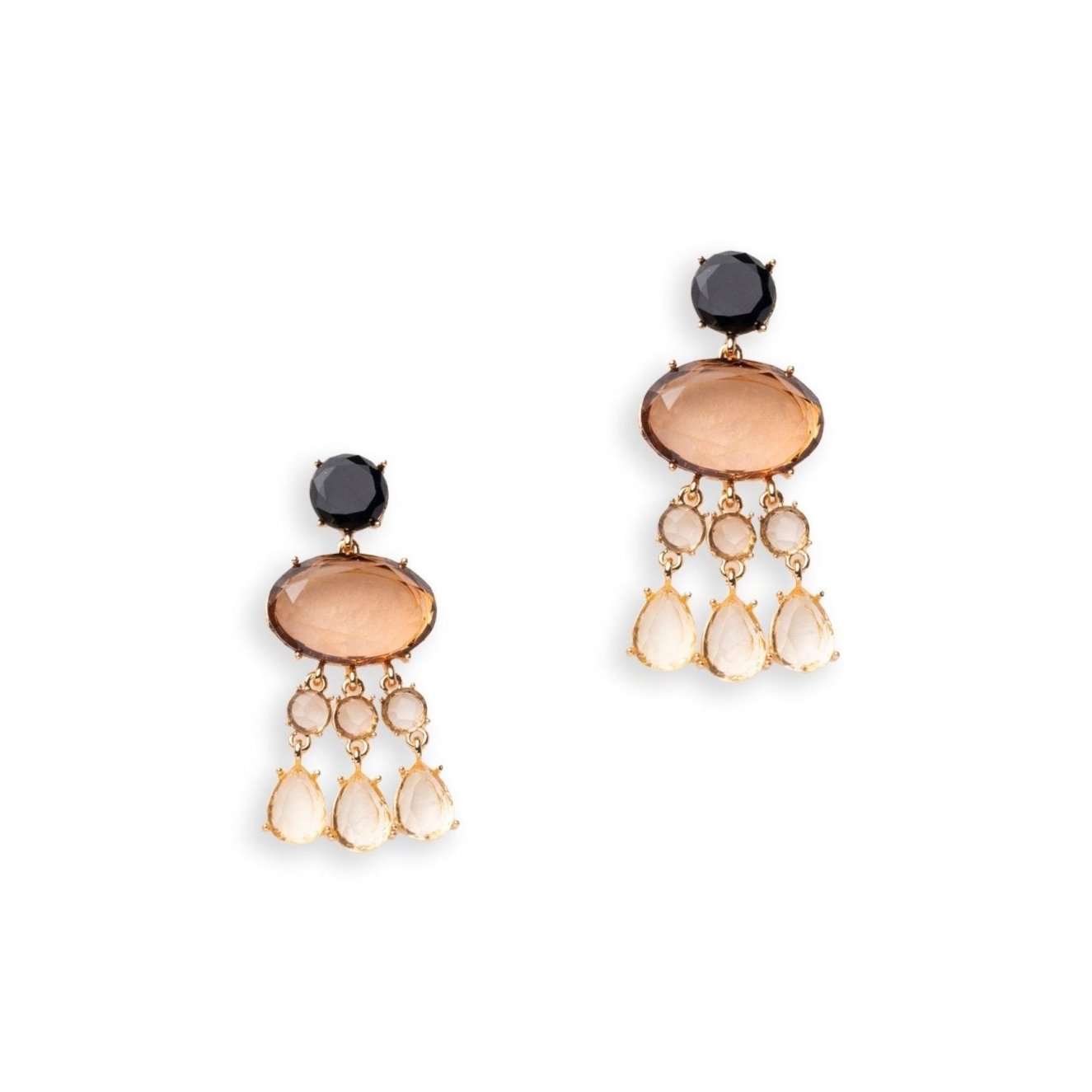 Orecchini pendenti in acrilico trasparente nero e beige - Mya Accessories