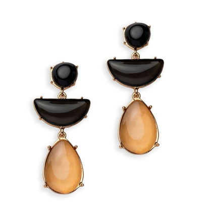 Orecchini pendenti in acrilico trasparente nero e beige - Mya Accessories