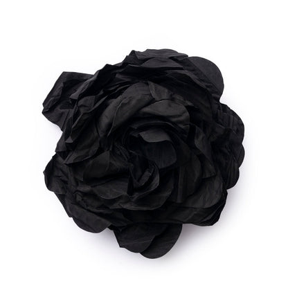 Spilla a forma di fiore in tessuto nera - Mya Accessories
