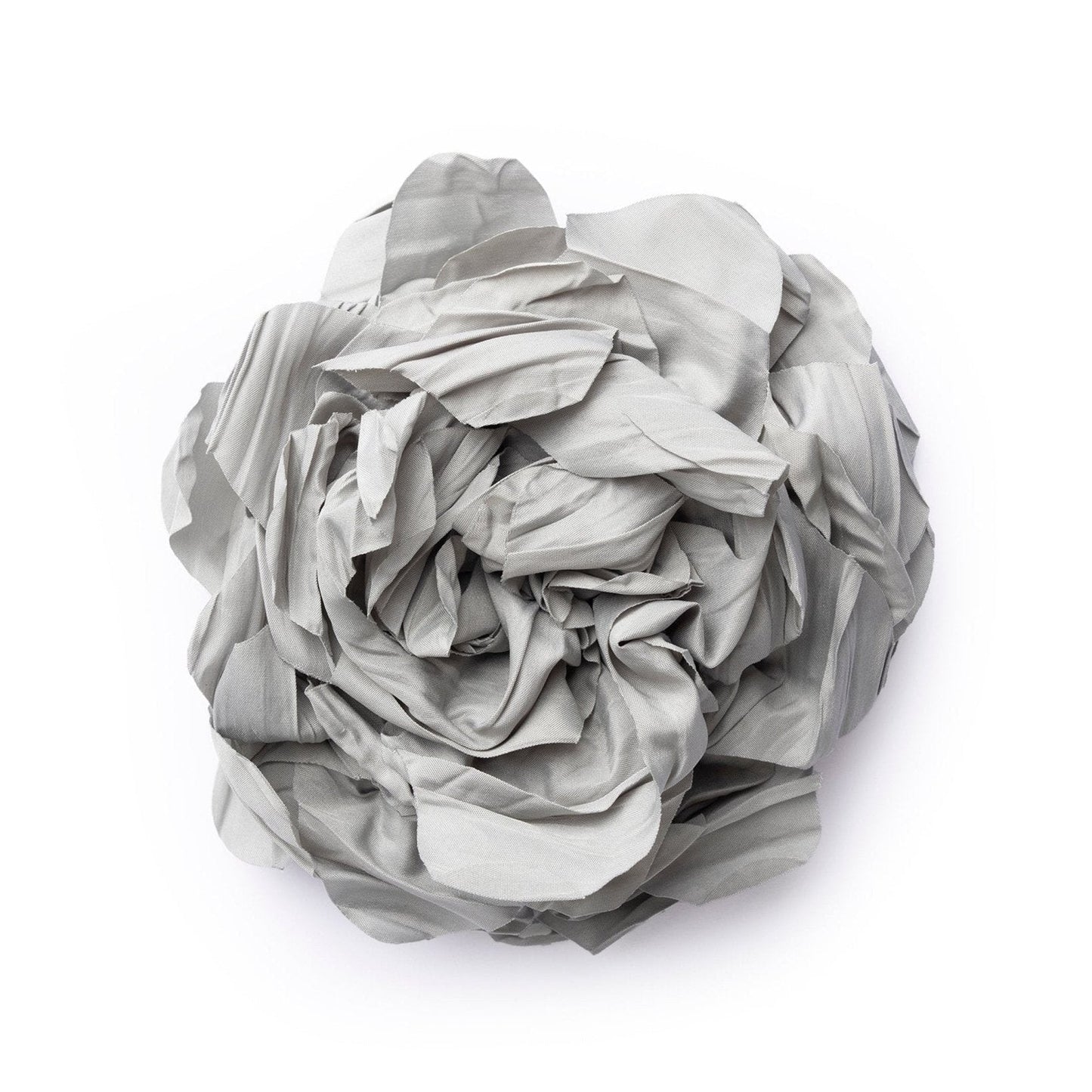 Spilla a forma di fiore in tessuto grigio - Mya Accessories