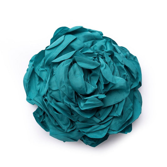 Spilla a forma di fiore in tessuto verde tiffany - Mya Accessories