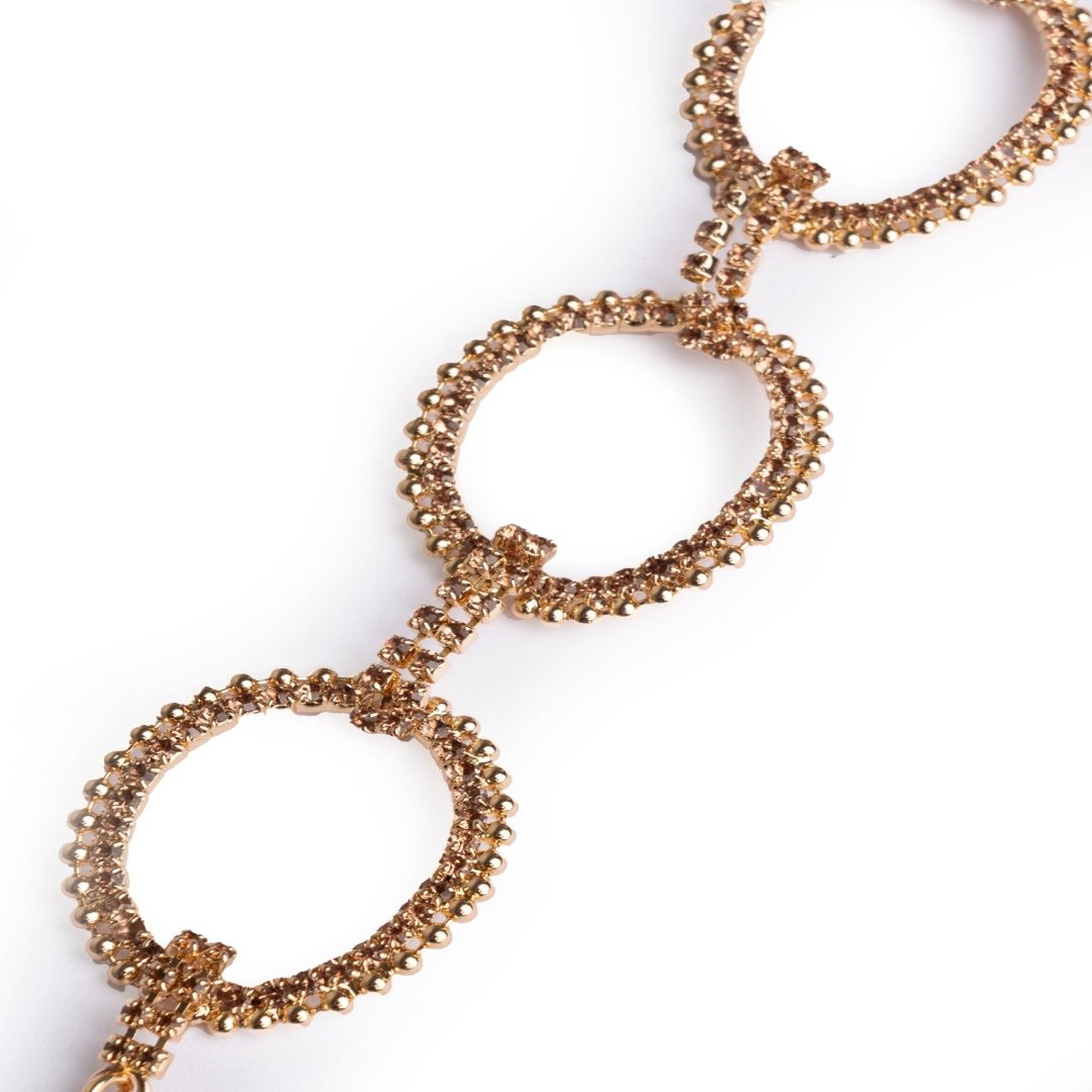 Bracciale in metallo con strass topazio - Mya Accessories