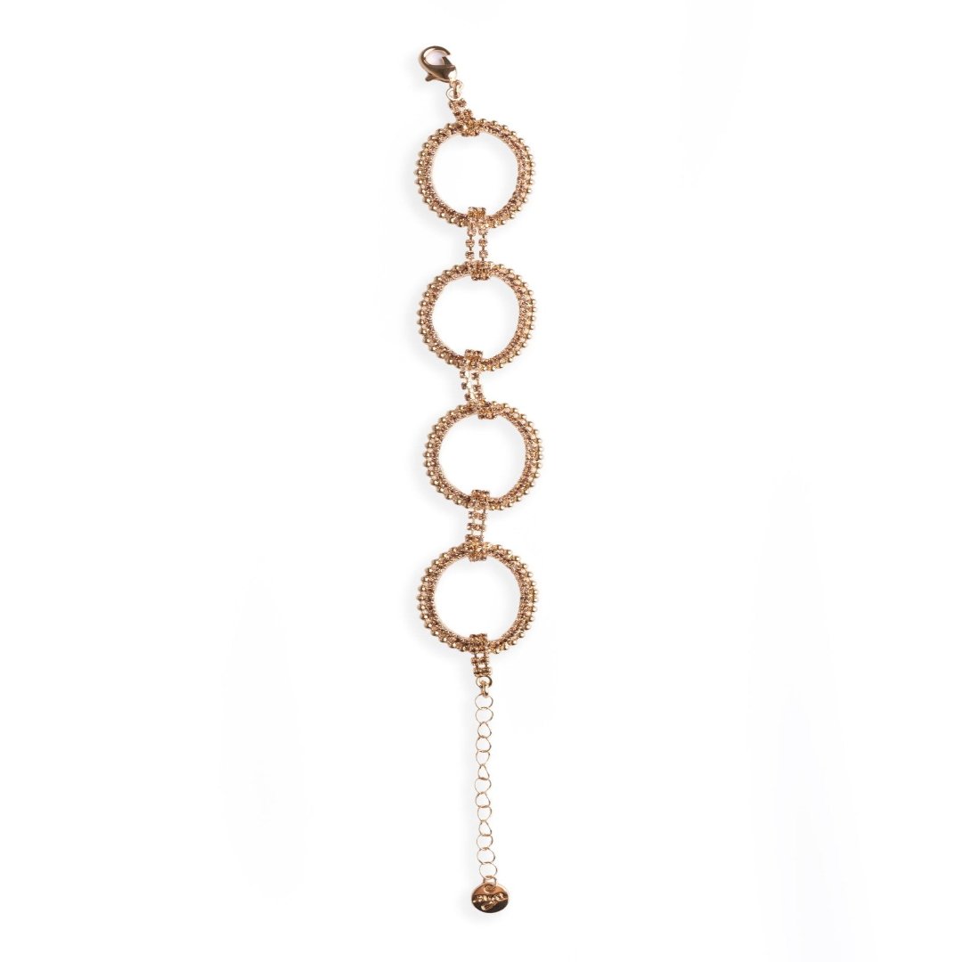 Bracciale in metallo con strass topazio - Mya Accessories