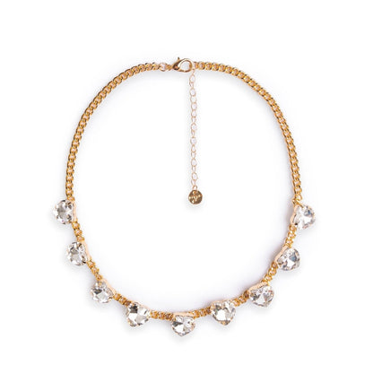 Collana girocollo a catena con pietre a forma di cuore in vetro crystal - Mya Accessories