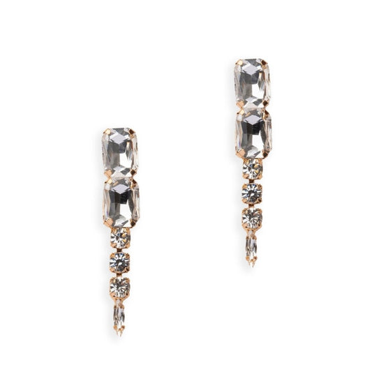 Orecchini pendenti con pietre in vetro crystal - Mya Accessories