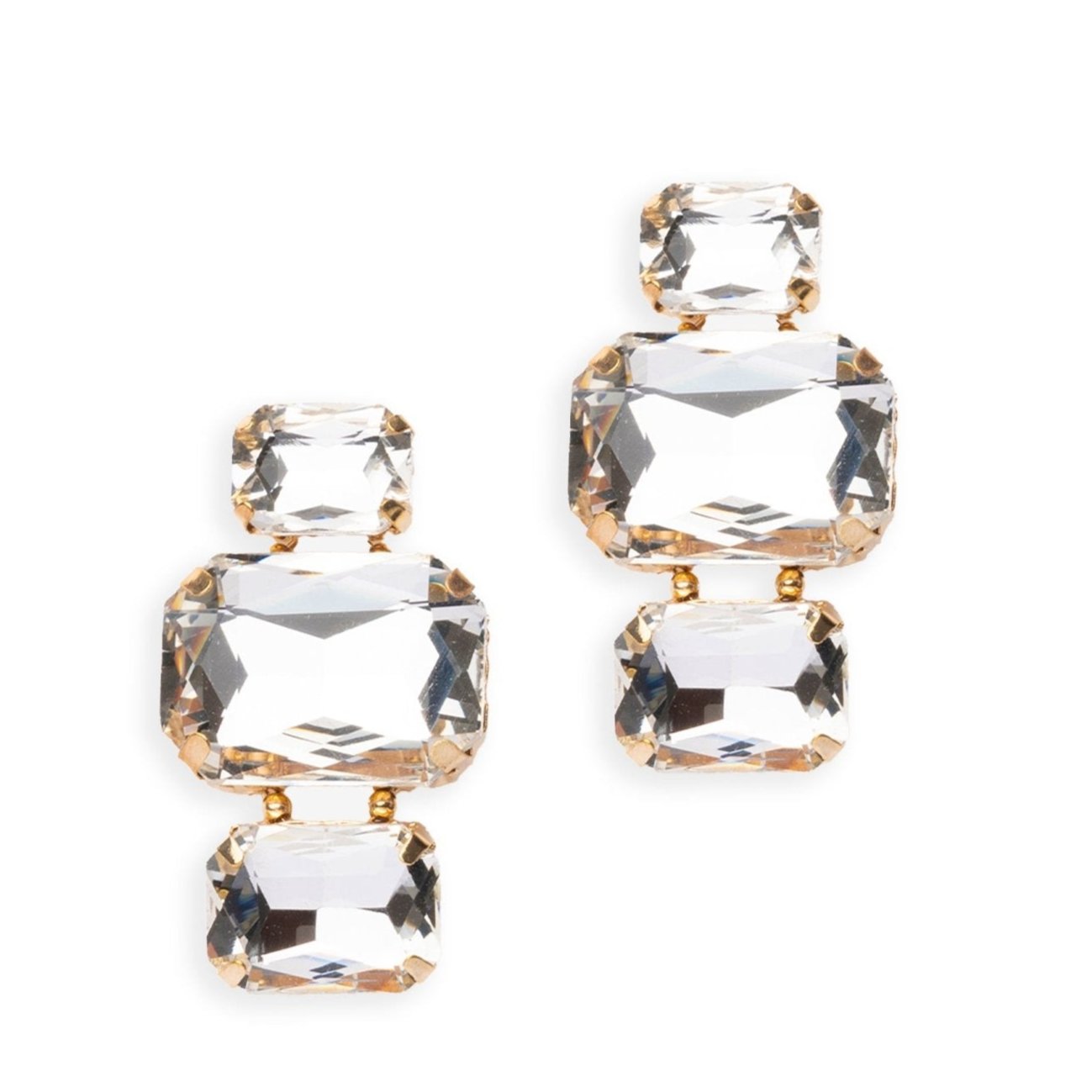 Orecchini pendente con tre parti in vetro crystal - Mya Accessories