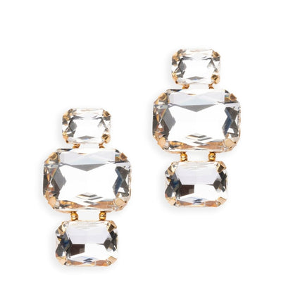 Orecchini pendente con tre parti in vetro crystal - Mya Accessories