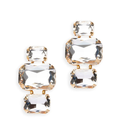 Orecchini pendente con tre parti in vetro crystal - Mya Accessories