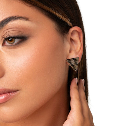 Orecchini triangolo strass neri - Mya Accessories
