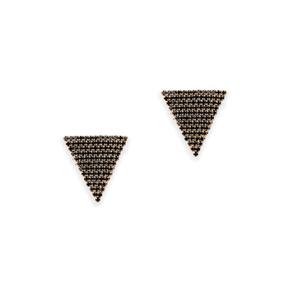 Orecchini triangolo strass neri - Mya Accessories
