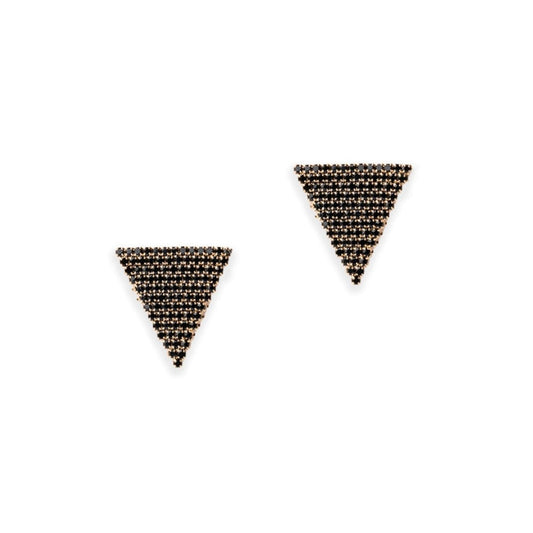 Orecchini triangolo strass neri - Mya Accessories
