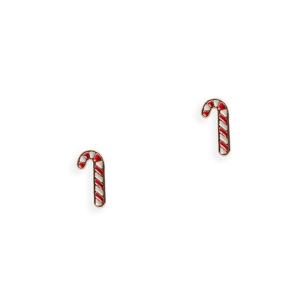 Orecchini in metallo bastoncino di zucchero di natale - Mya Accessories