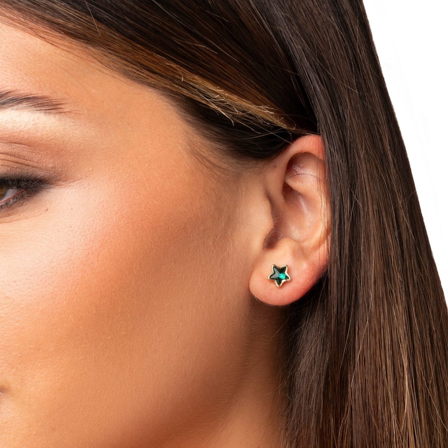Orecchini in metallo con forma a stella in acrilico verde - Mya Accessories