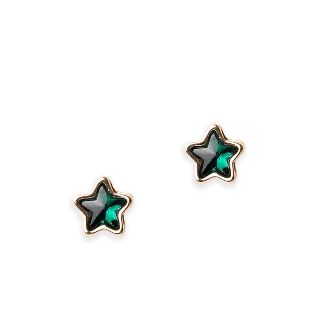 Orecchini in metallo con forma a stella in acrilico verde - Mya Accessories