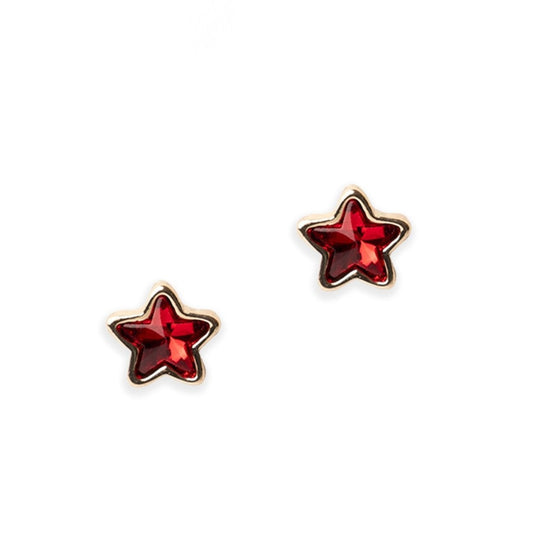 Orecchini in metallo con forma a stella in acrilico rosso - Mya Accessories