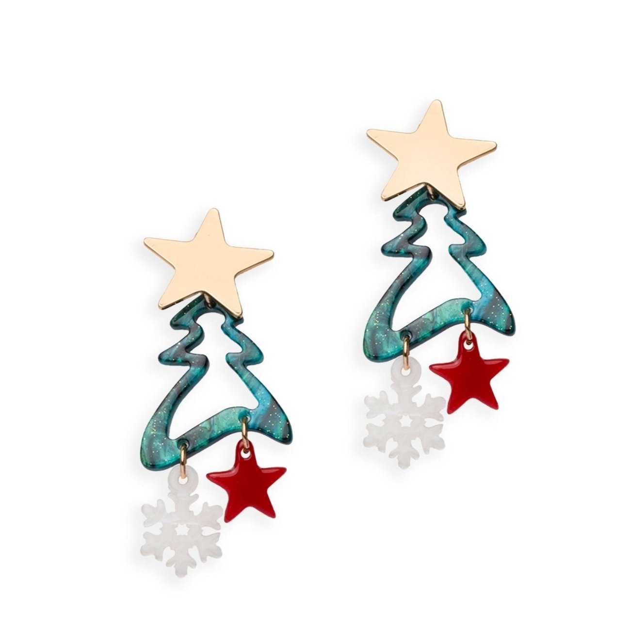 Orecchini in acrilico a forma di albero di natale - Mya Accessories