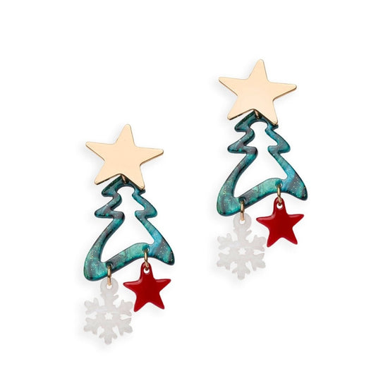 Orecchini in acrilico a forma di albero di natale - Mya Accessories