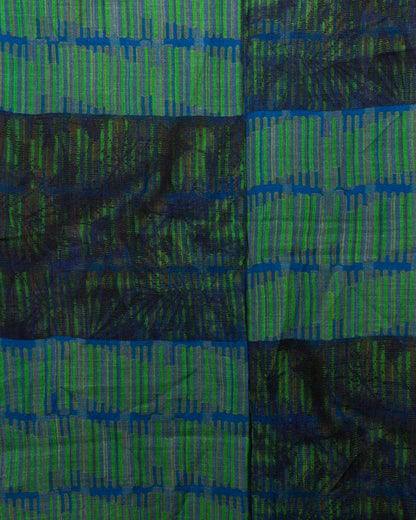 Sciarpa in pura lana con stampa geometrica tono verde