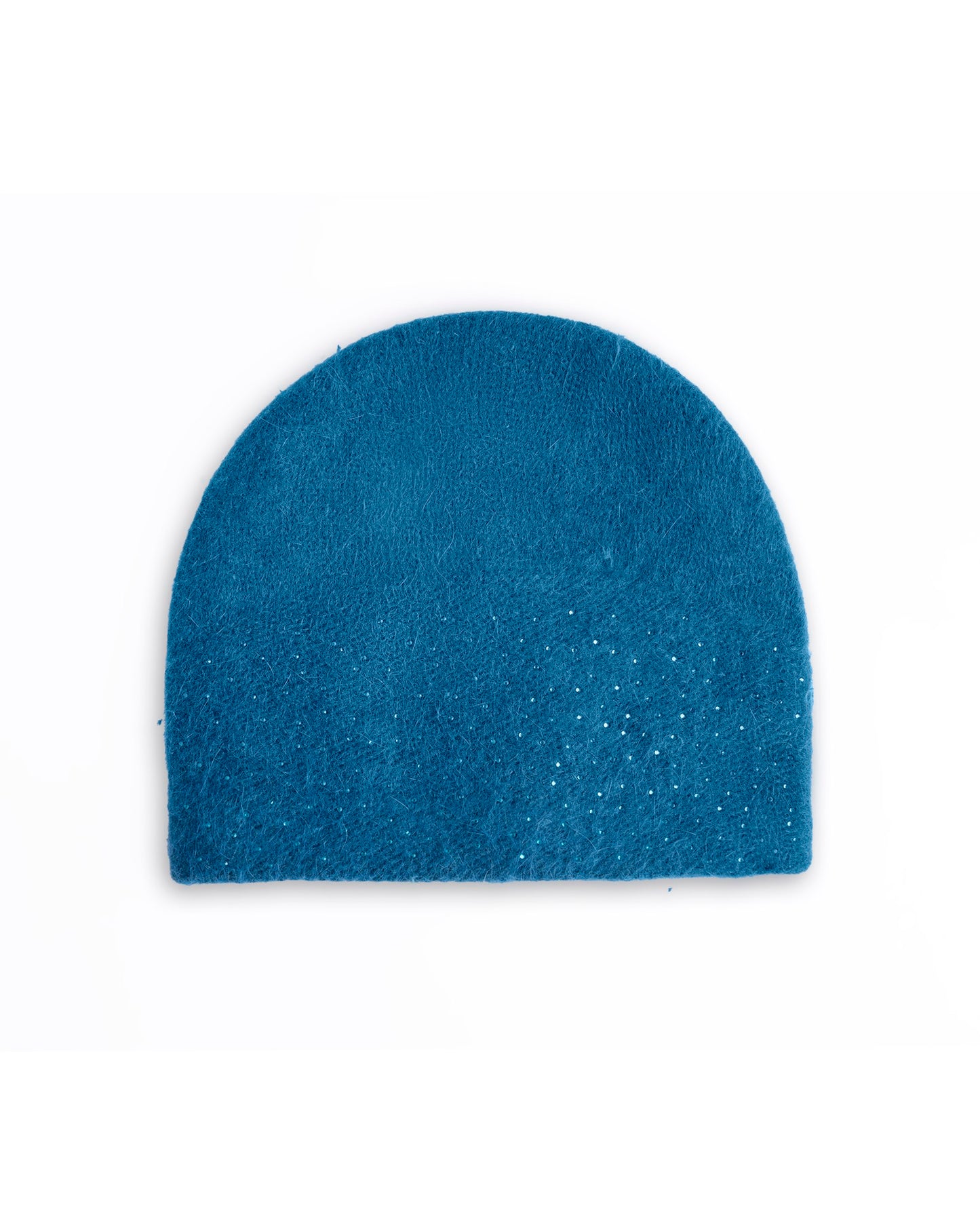 Cappello in lana con brillantini tono blu