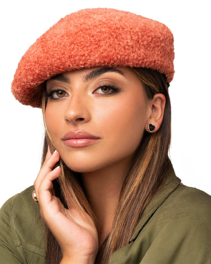 Basco in lana bouclé arancio