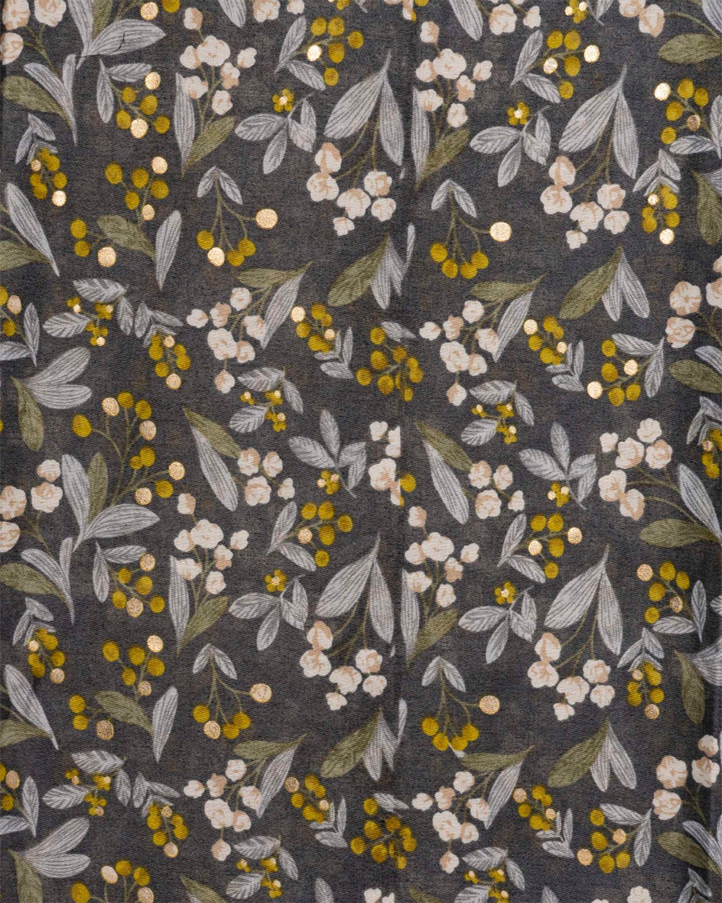 Sciarpa misto cotone grigia con stampa con fiori