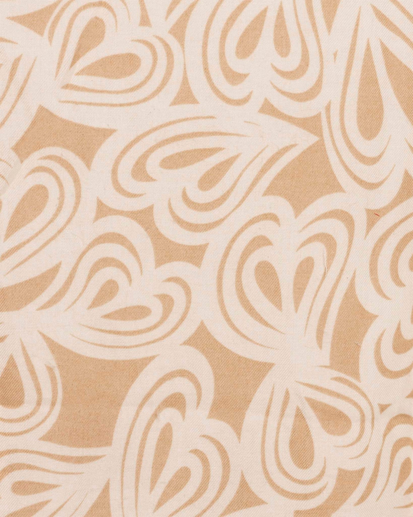 Sciarpa misto lana beige con stampa a cuori bianchi