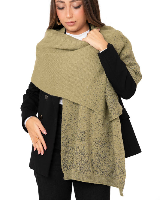 Sciarpa misto lana verde acido in lurex