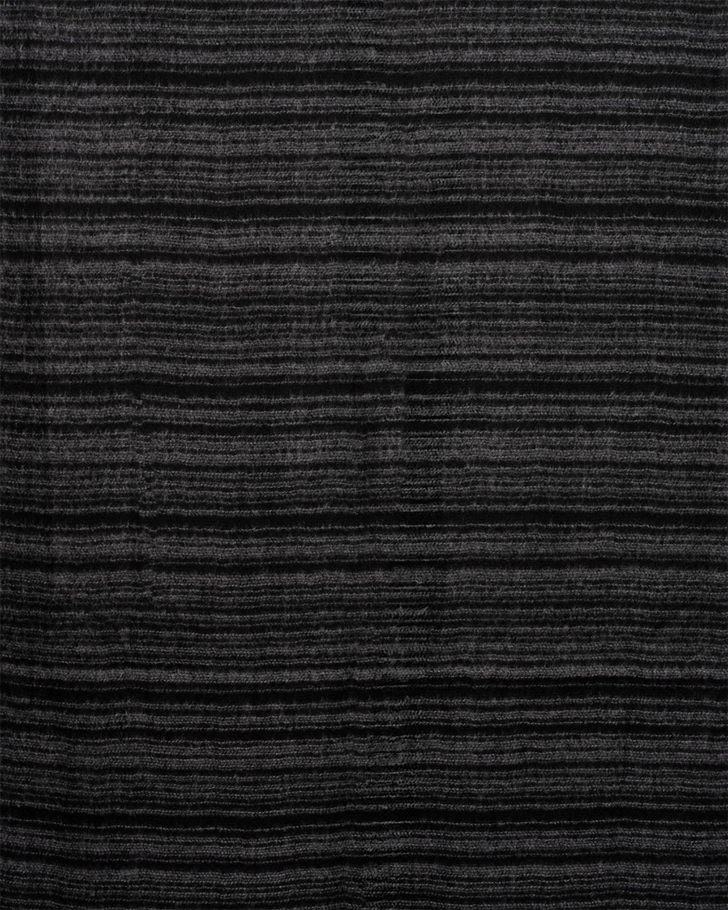 Sciarpa misto lana nera con trama rigata