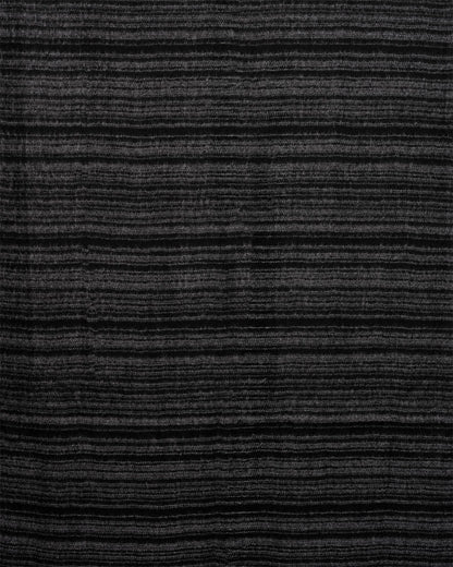 Sciarpa misto lana nera con trama rigata