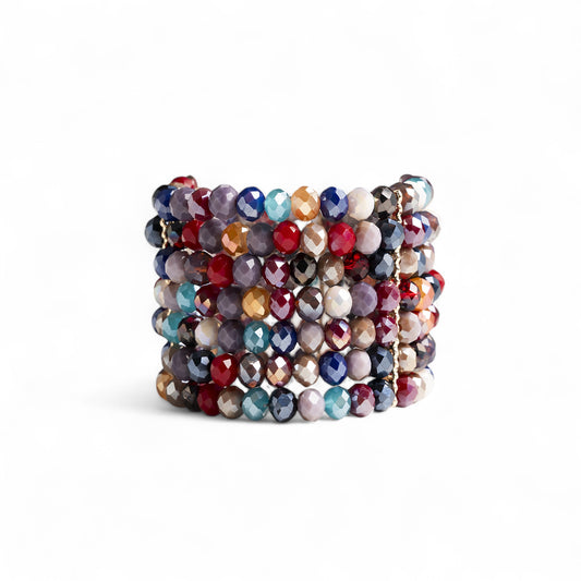 Bracciale a quattro fili elastici con micro cristalli muilticolore