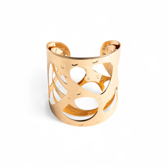 Bracciale rigido cuff con design in metallo