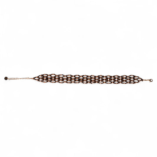 Chocker a rete di micro cristalli bronzo