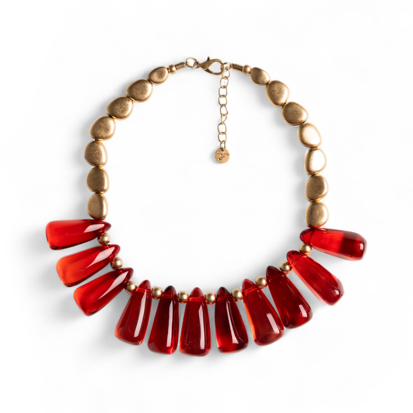 Collana girocollo con pietre in resina trasparente arancio