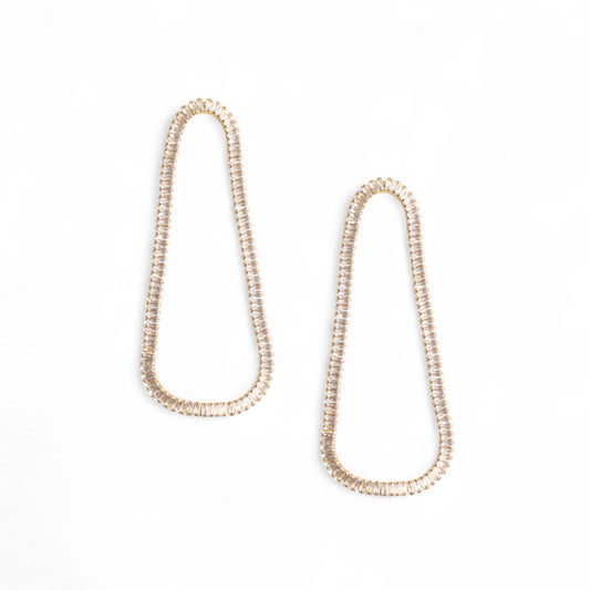 Orecchini in metallo dal design ovale con strass crystal