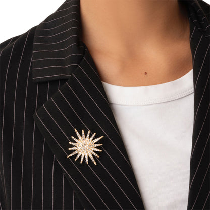 Spilla in metallo a forma di fiocco di neve con strass crystal